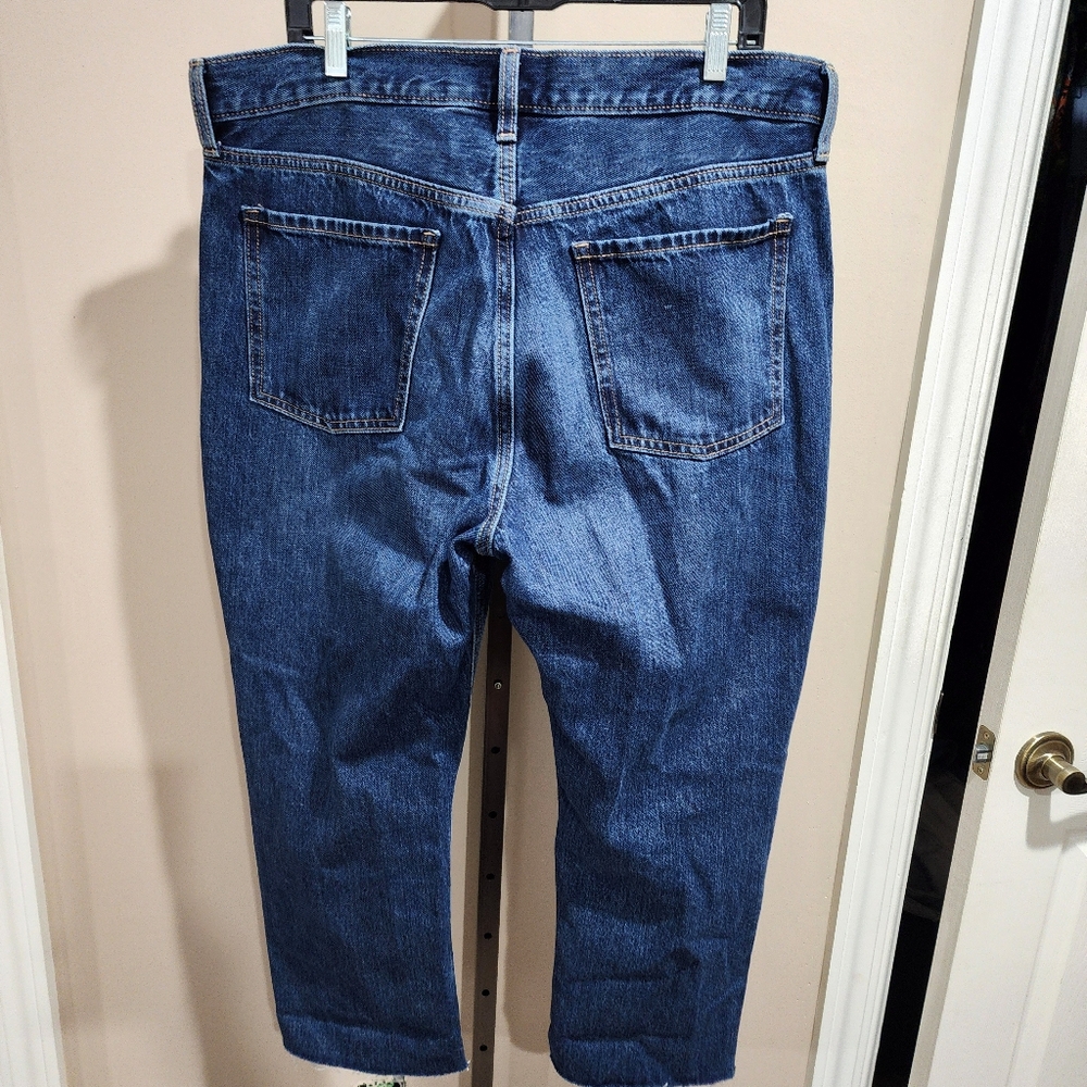 NWOT Old Navy High-Waisted Button-Fly Slouchy Straight Cropped Jeans Size 14 - Picture 5 of 15
